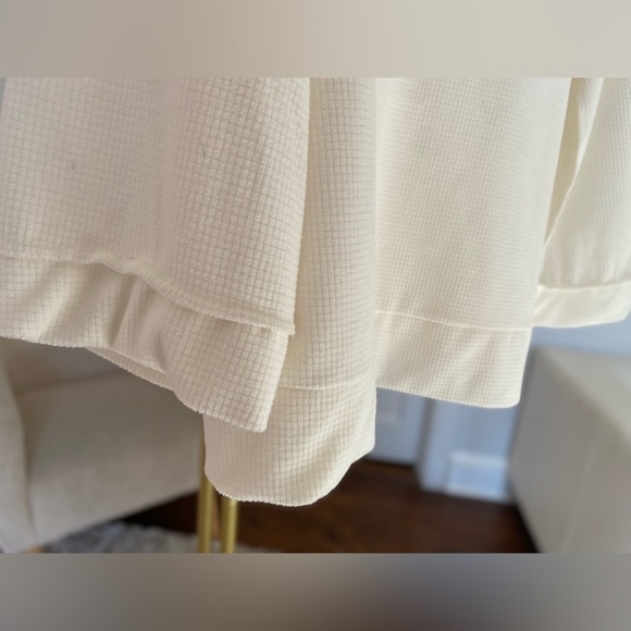 Cupio Thermal V-Neck Pullover Top Cottagecore Cozycore Buttery Soft Warm Neutral - Picture 5 of 8